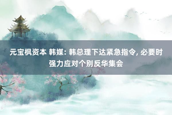 元宝枫资本 韩媒: 韩总理下达紧急指令, 必要时强力应对个别反华集会