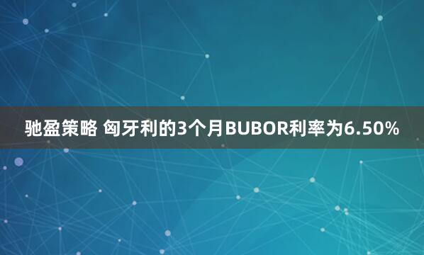 驰盈策略 匈牙利的3个月BUBOR利率为6.50%